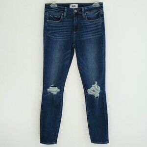 New PAIGE Verdugo Ankle Jeans Jagna Destructed Dark Demin sz 27 NWT
